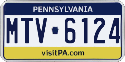 PA license plate MTV6124