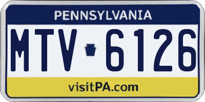 PA license plate MTV6126