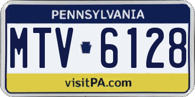 PA license plate MTV6128