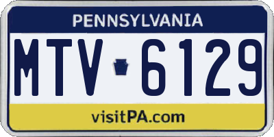 PA license plate MTV6129