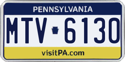 PA license plate MTV6130