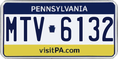 PA license plate MTV6132