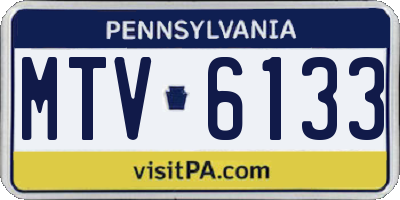 PA license plate MTV6133