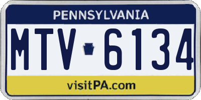 PA license plate MTV6134