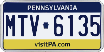 PA license plate MTV6135