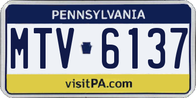 PA license plate MTV6137