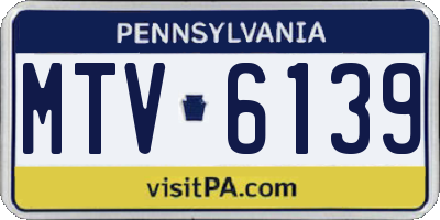 PA license plate MTV6139