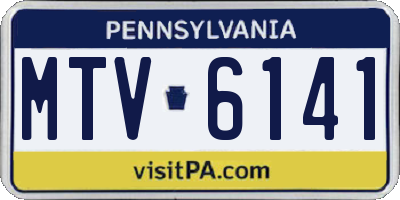 PA license plate MTV6141