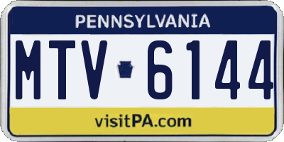 PA license plate MTV6144