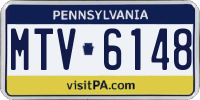 PA license plate MTV6148