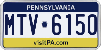 PA license plate MTV6150