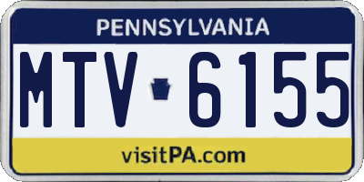 PA license plate MTV6155