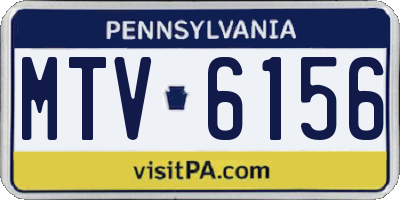 PA license plate MTV6156
