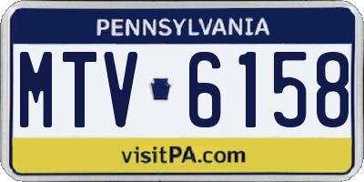 PA license plate MTV6158