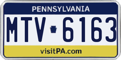 PA license plate MTV6163