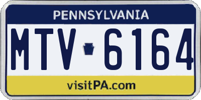 PA license plate MTV6164