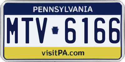 PA license plate MTV6166