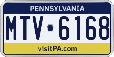 PA license plate MTV6168