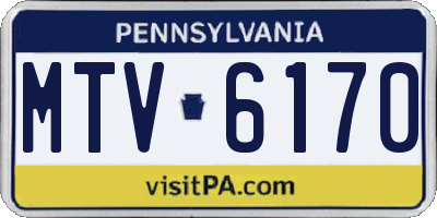 PA license plate MTV6170