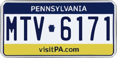 PA license plate MTV6171