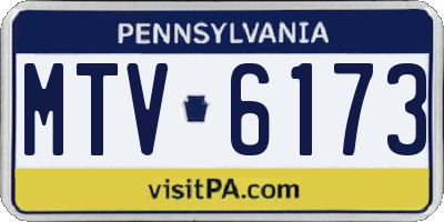 PA license plate MTV6173