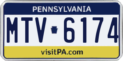 PA license plate MTV6174