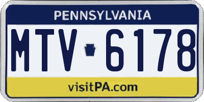 PA license plate MTV6178