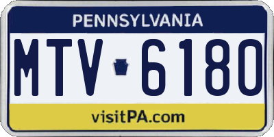 PA license plate MTV6180