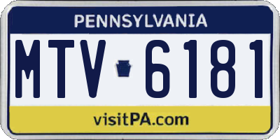 PA license plate MTV6181