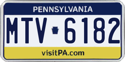 PA license plate MTV6182