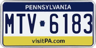 PA license plate MTV6183