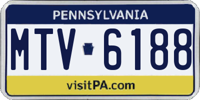 PA license plate MTV6188