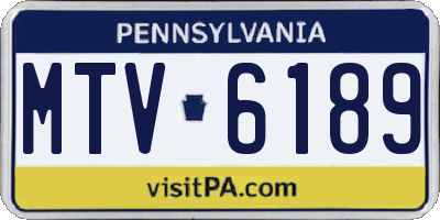 PA license plate MTV6189