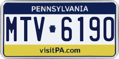 PA license plate MTV6190