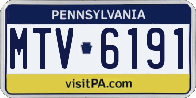 PA license plate MTV6191