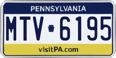 PA license plate MTV6195