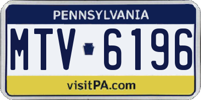 PA license plate MTV6196