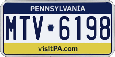 PA license plate MTV6198