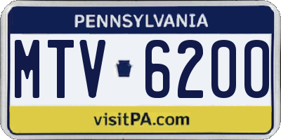 PA license plate MTV6200