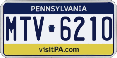 PA license plate MTV6210