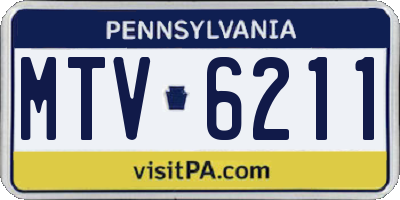 PA license plate MTV6211