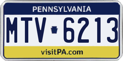 PA license plate MTV6213