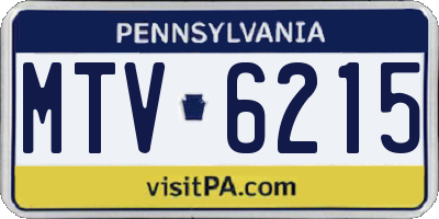 PA license plate MTV6215