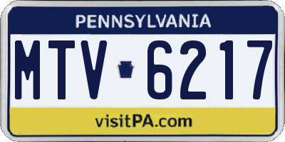 PA license plate MTV6217