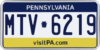 PA license plate MTV6219