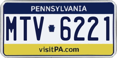 PA license plate MTV6221