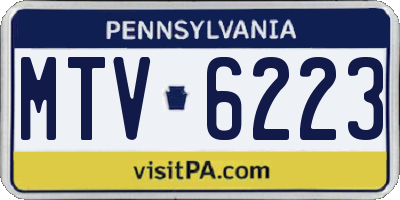 PA license plate MTV6223