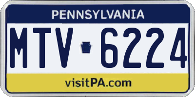 PA license plate MTV6224