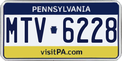 PA license plate MTV6228