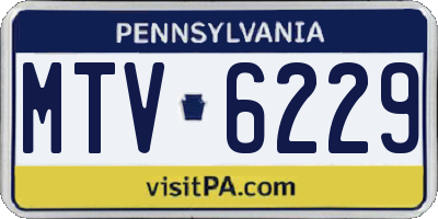 PA license plate MTV6229